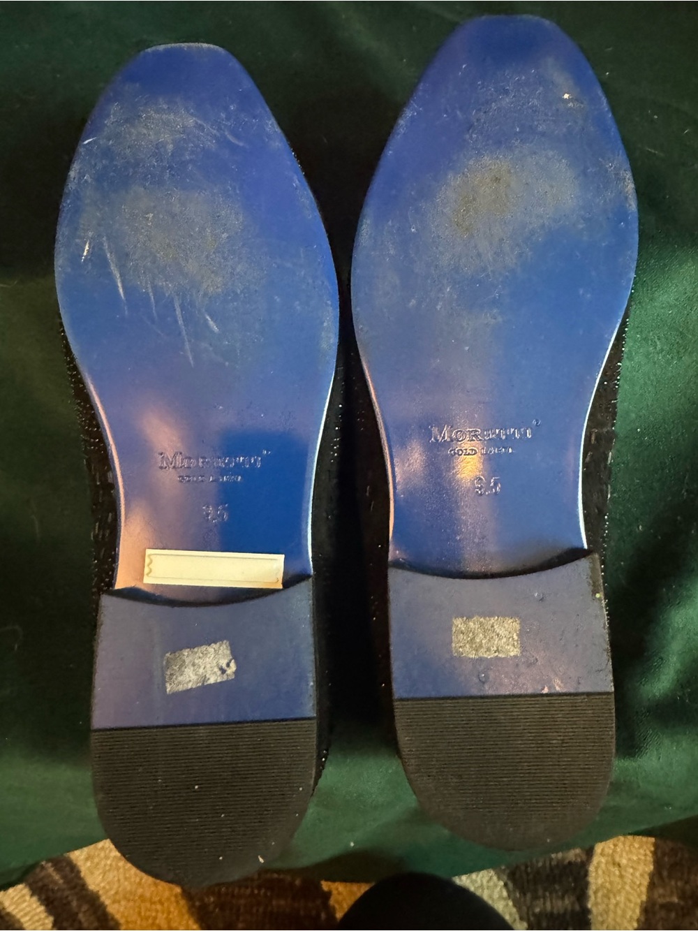 Black Embellished Suede Men’s Moretti Gold Label Loafers - Picture 4 of 5